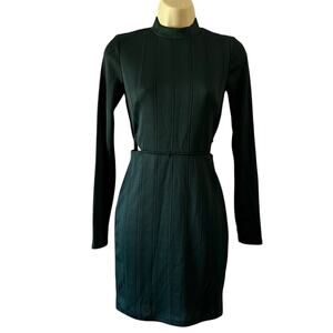 Forever 21 Contemporary Hunter Green Long Sleeve Knit Dress Junior Size Small